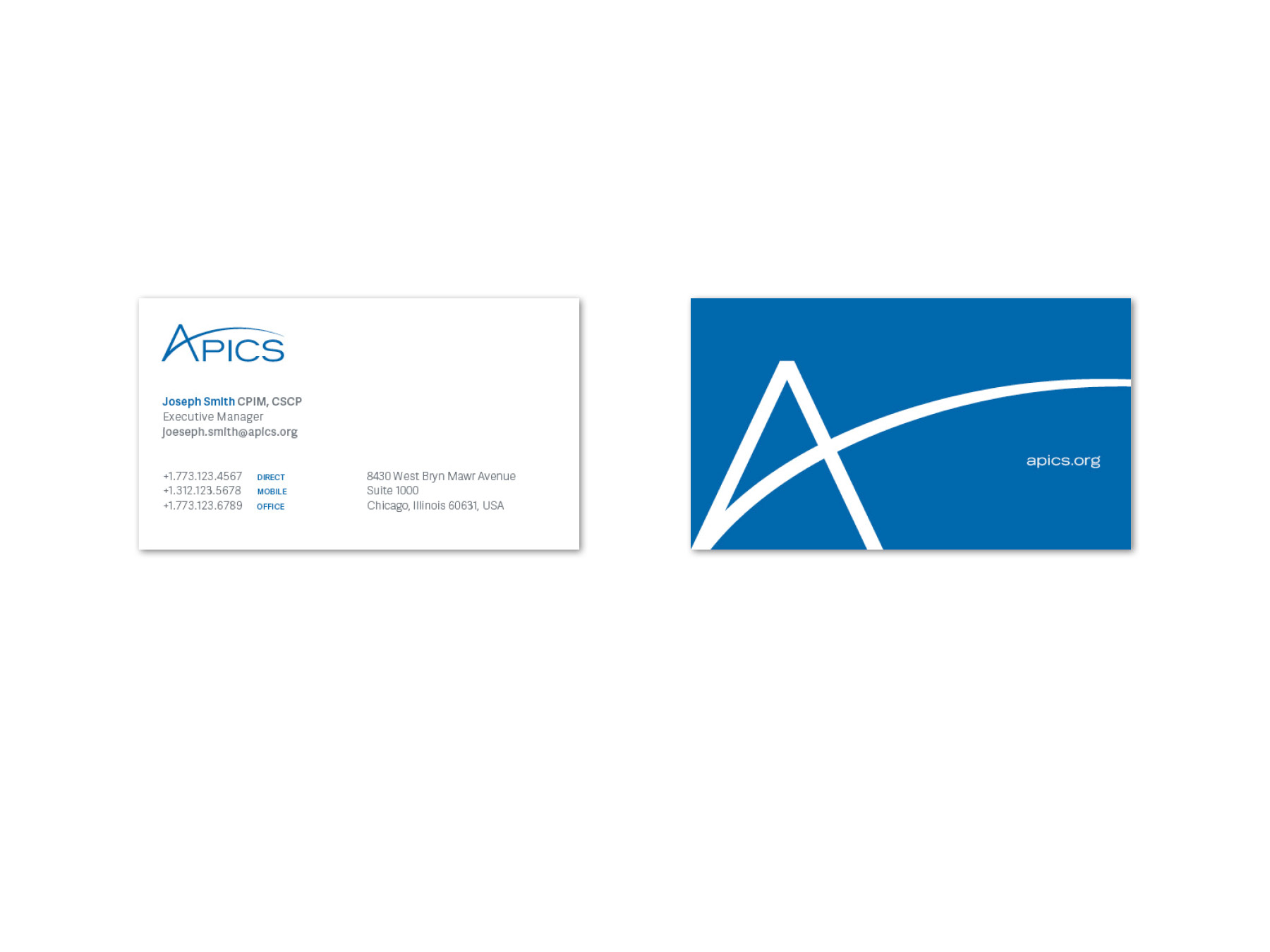  The rebranded APICS business card. 