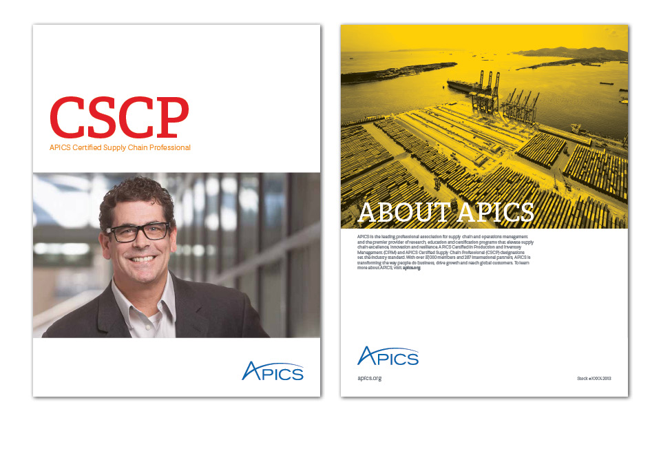  Brochures for APICS Certified Supply Chain Professional (CSCP) certification. (cover and back) 