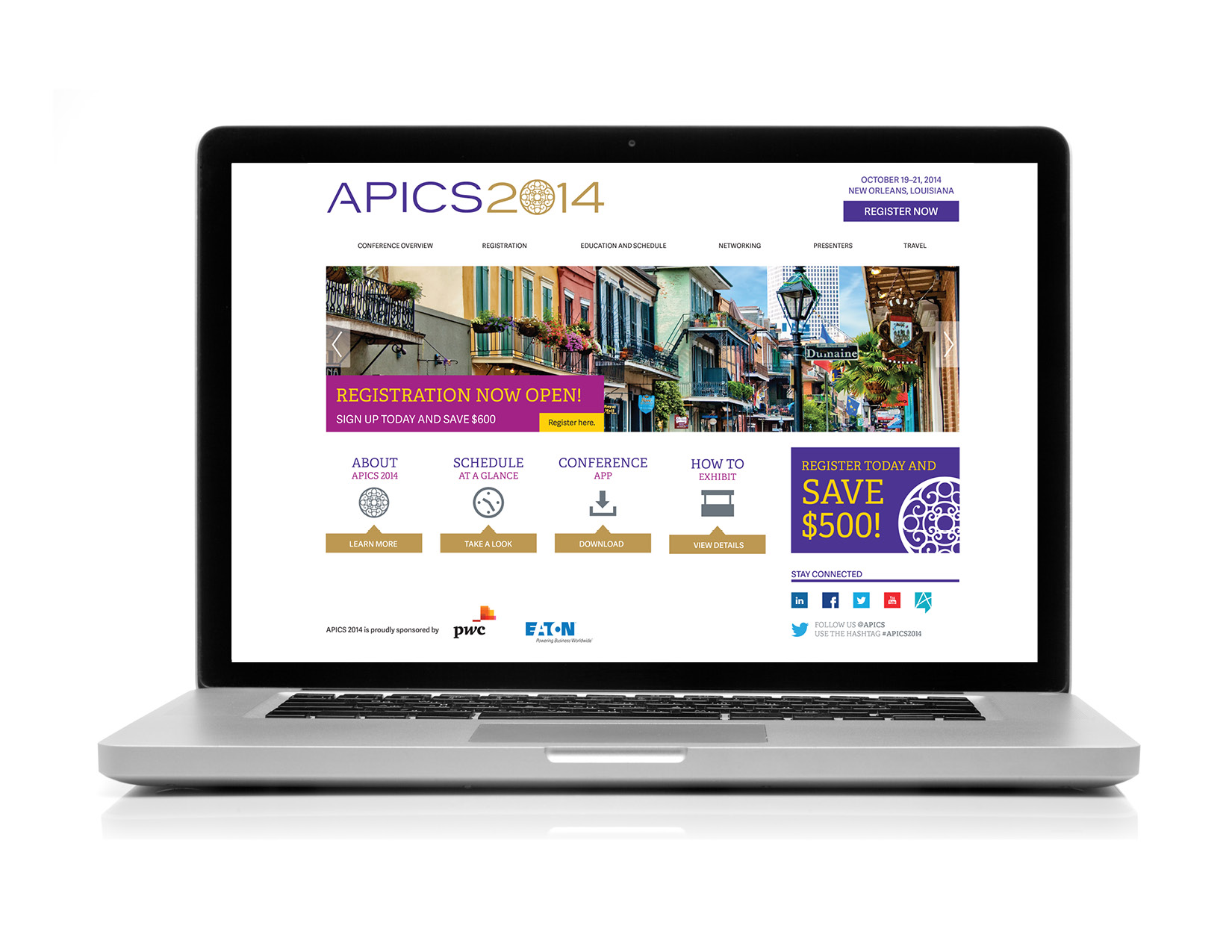  Microsite for APICS 2014, which will take place in New Orleans. 