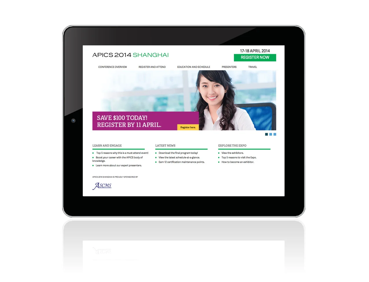  Microsite for APICS 2014 Shanghai, an international conference for supply chain professionals. 