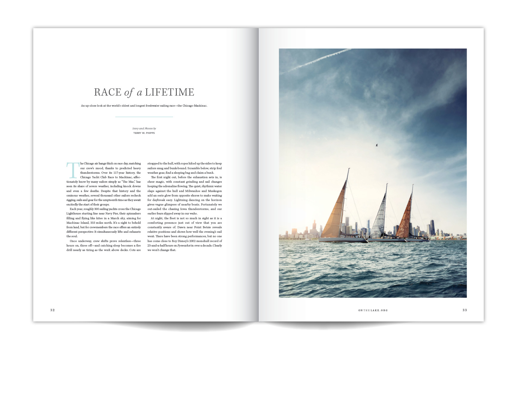  Feature article about the Race to Mackinac in the Winter 2015 issue of  ON THE LAKE . 