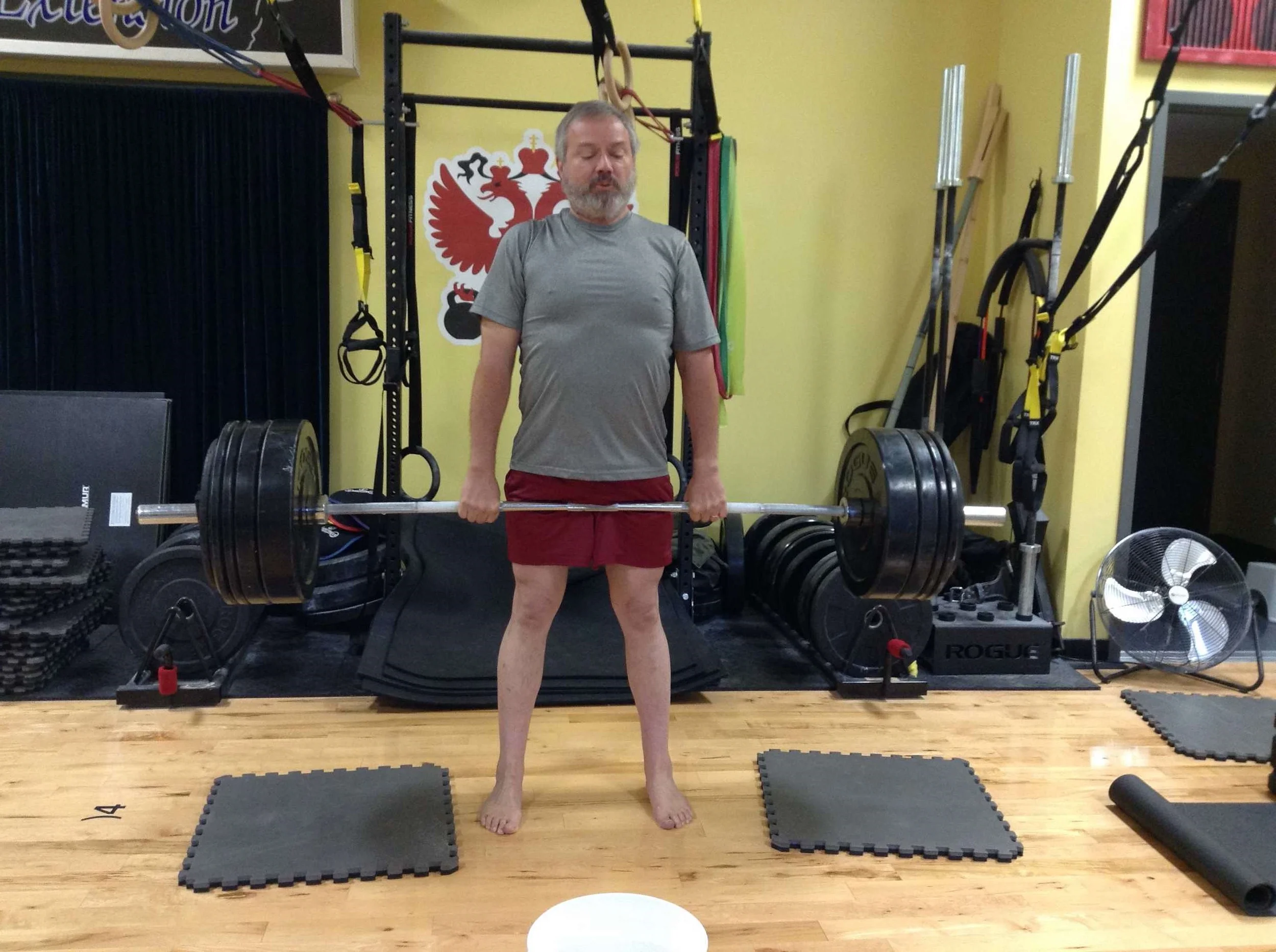 Steve deadlifts 245# and gets stronger almost every time he walks into the gym. He is mentally tough and physically tough and getting tougher each day.