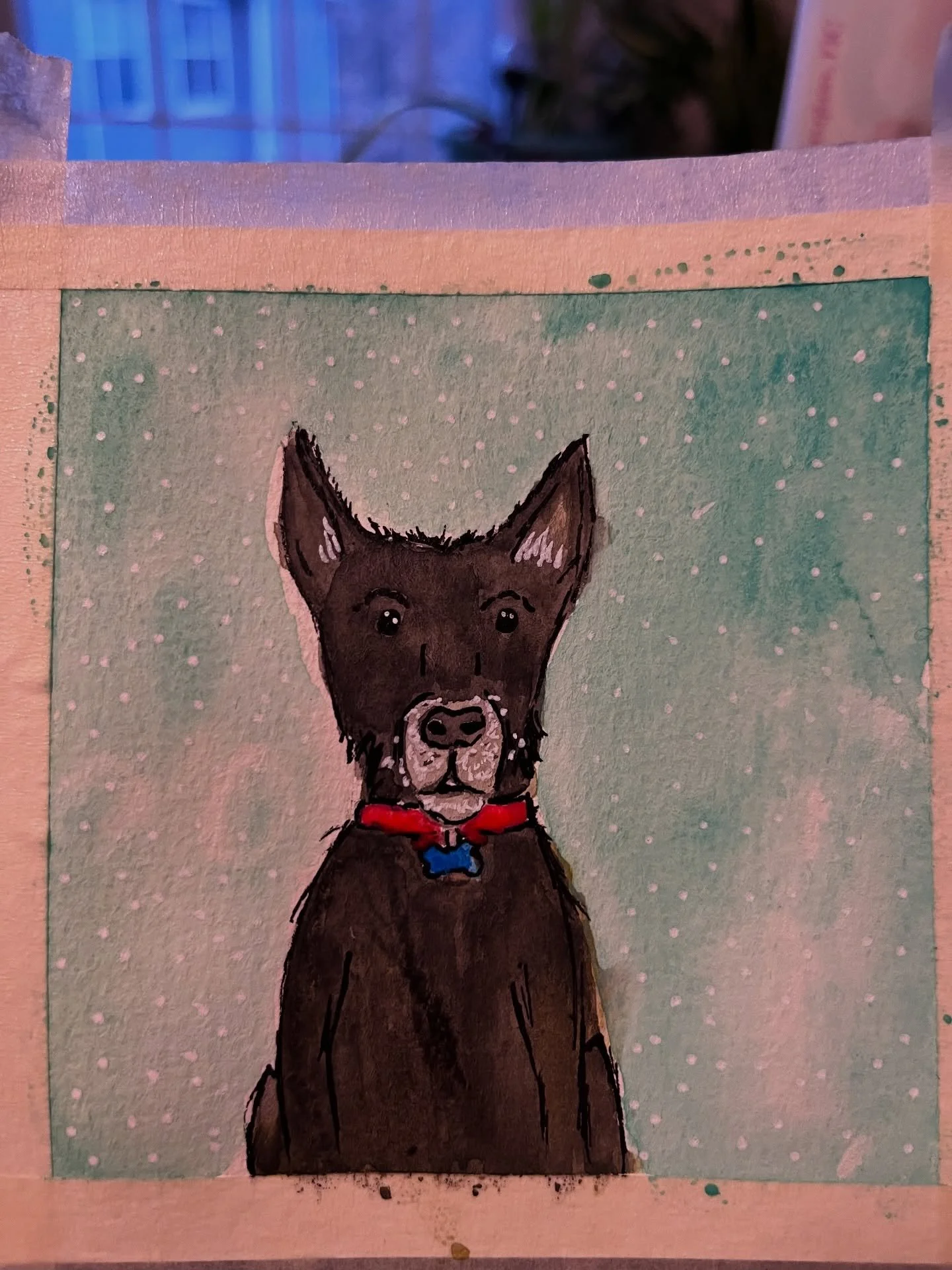 Let the Darwin art begin. Inspired by @andrea.nelson.art #lovemyboytjie #love #bestie #dogsofinstagram #rainbowbridge