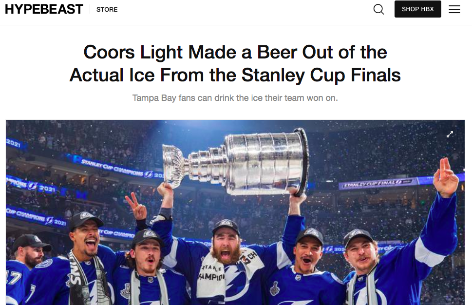 Tampa Bay Lightning Fans Can Now Drink Ice From Stanley Cup Championship