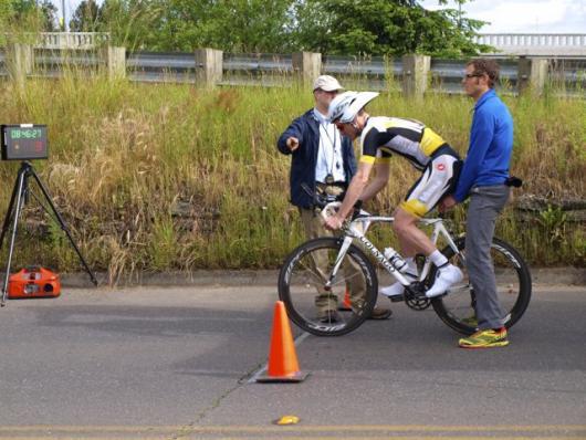 Corey Tracey about to explode off of the line in the TT