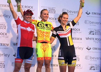 Justine Clift finishes 3rd at the Tour de White Rock Criterium