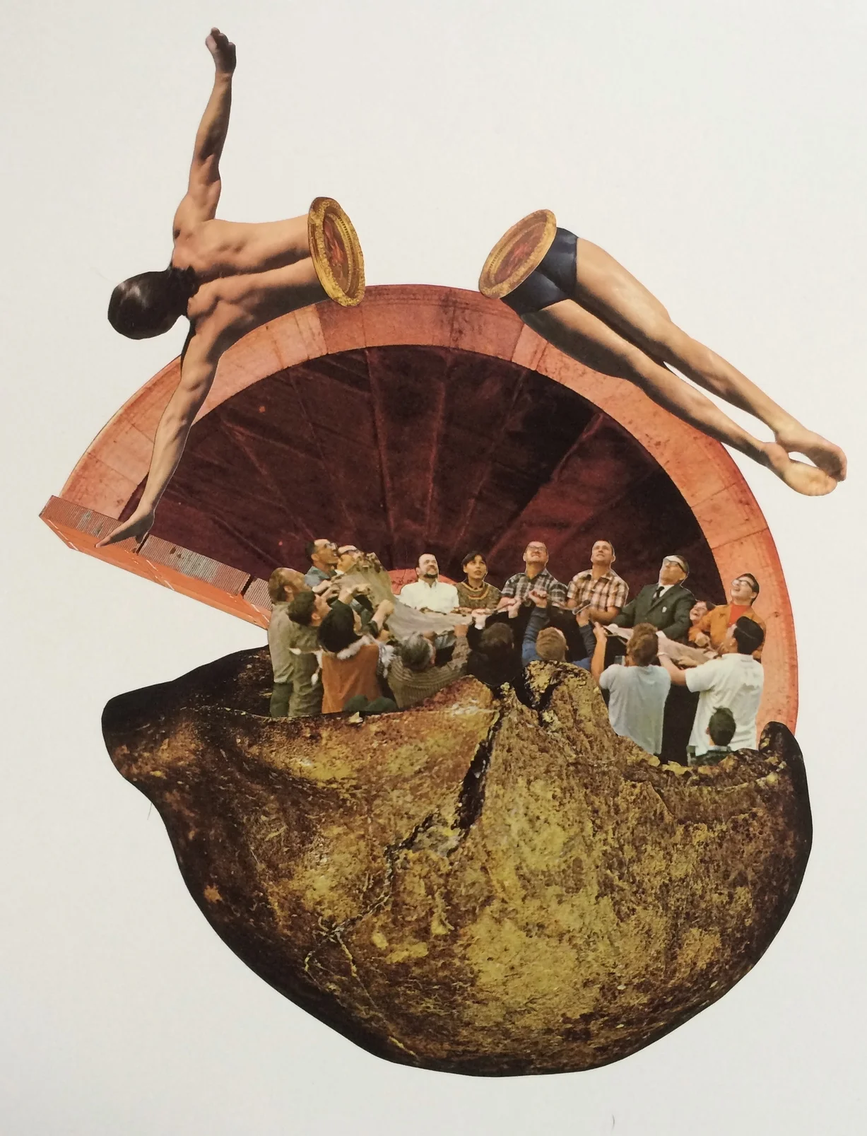 The Way You Fell In Love With A Girl 11" x 14" Hand Cut Paper Collage On Vellum Paper
