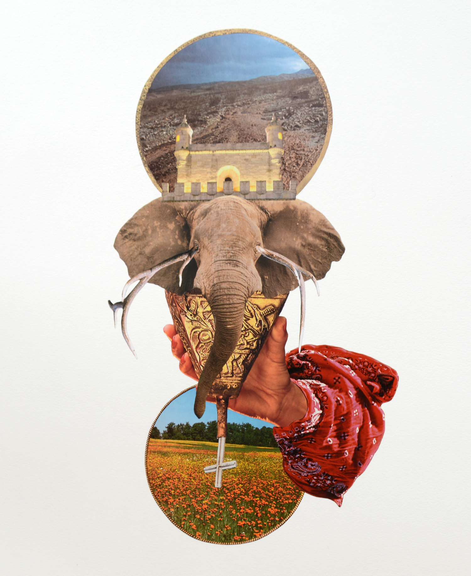 To All The Fools & The Hearts & The Brains 18" x 24" Hand Cut Paper Collage On Vellum Paper