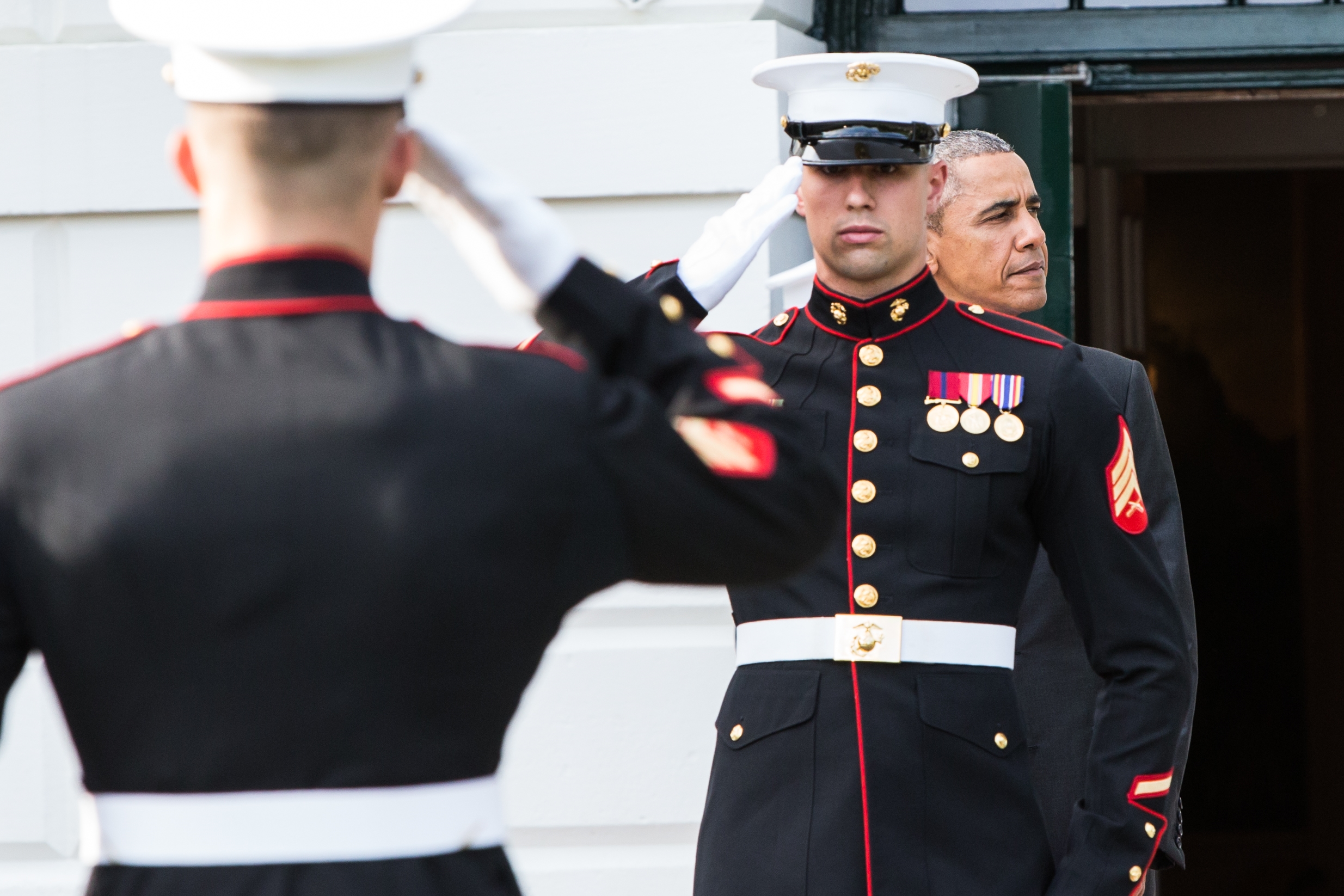 President Barack Obama and Marines by Nick Khazal - DC Event Photographer