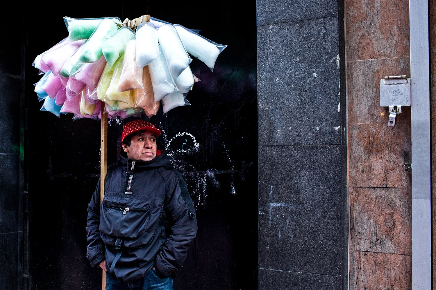 Cotton candy vendor in NYC by Nick Khazal