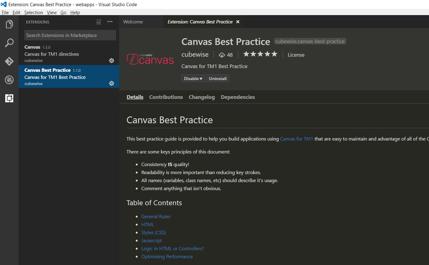How to add Canvas extensions to Visual Studio Code Cubewise CODE