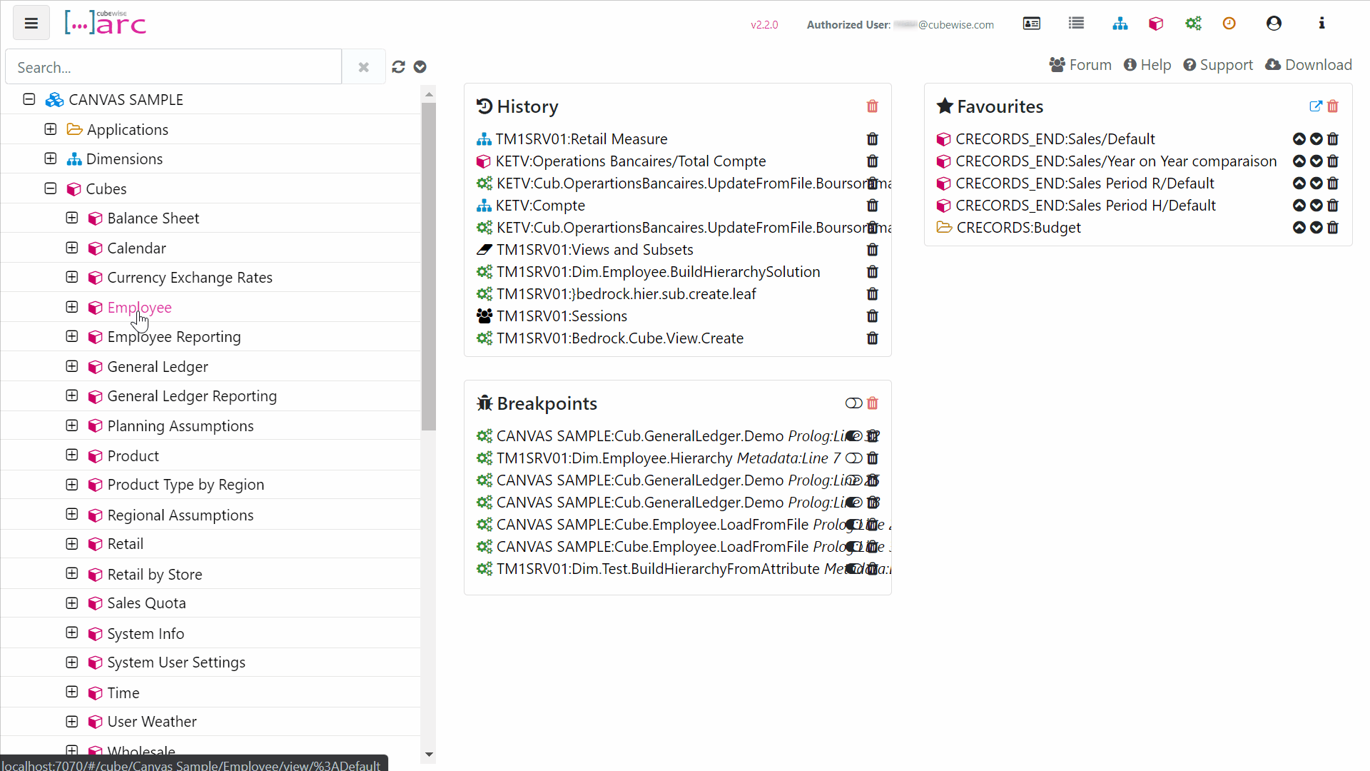 Arc Features Cubewise Code