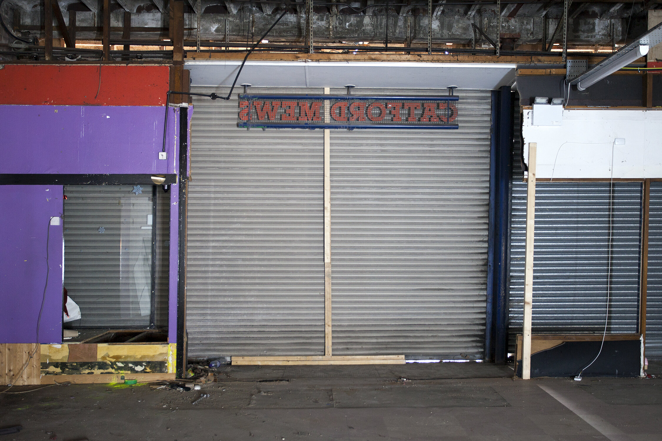 Catford Mews during reconstruction, Spring 2019, London