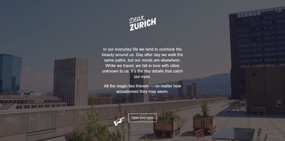 Dear Zurich Startseite / Bild : Screenshot