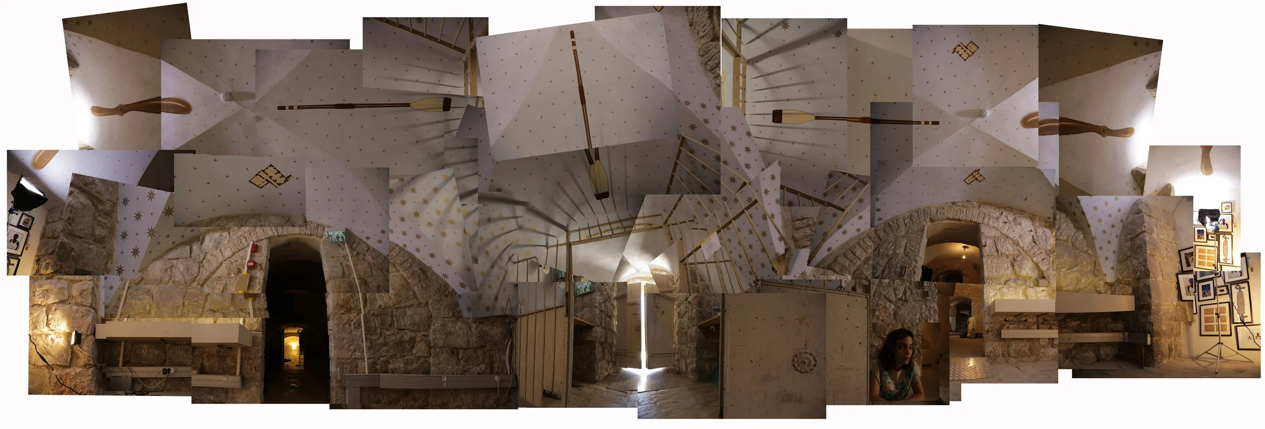 Ceiling painting at the underground academy, Mamuta Art and Media Center, Hansen House, Jerusalem