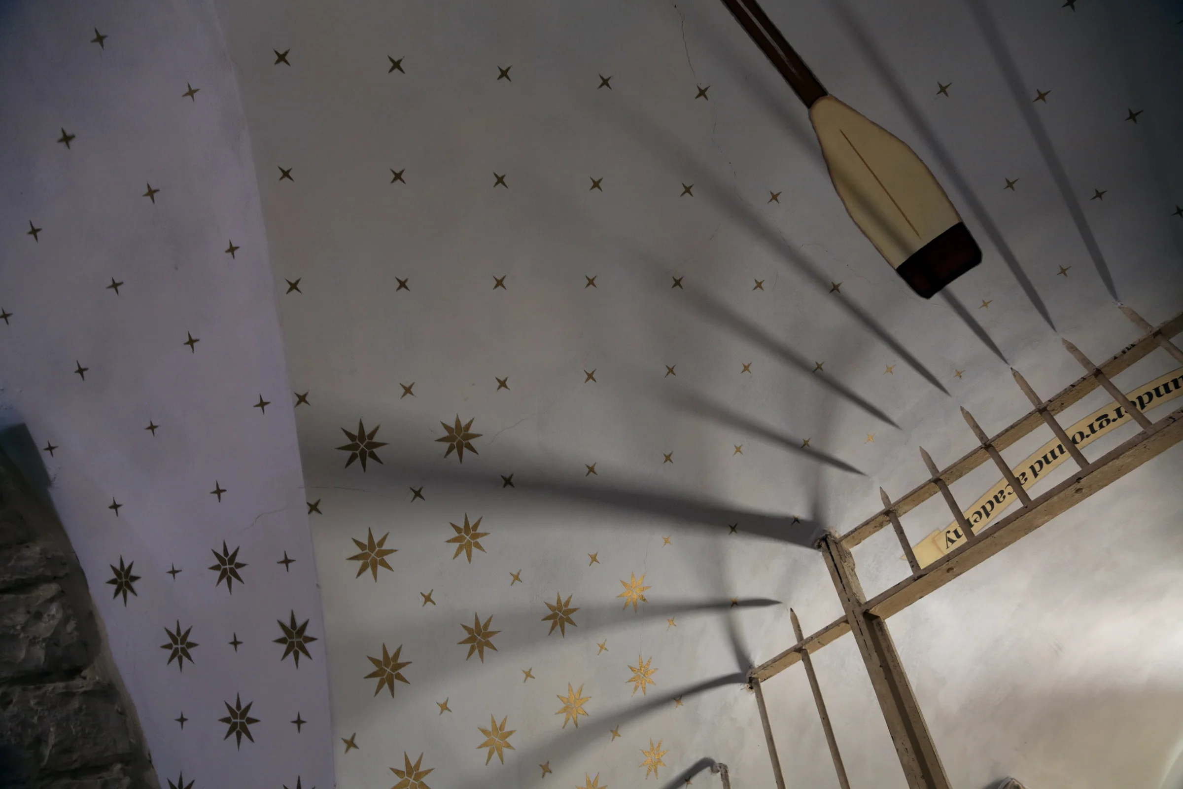 Ceiling painting at the underground academy, Mamuta Art and Media Center, Hansen House, Jerusalem