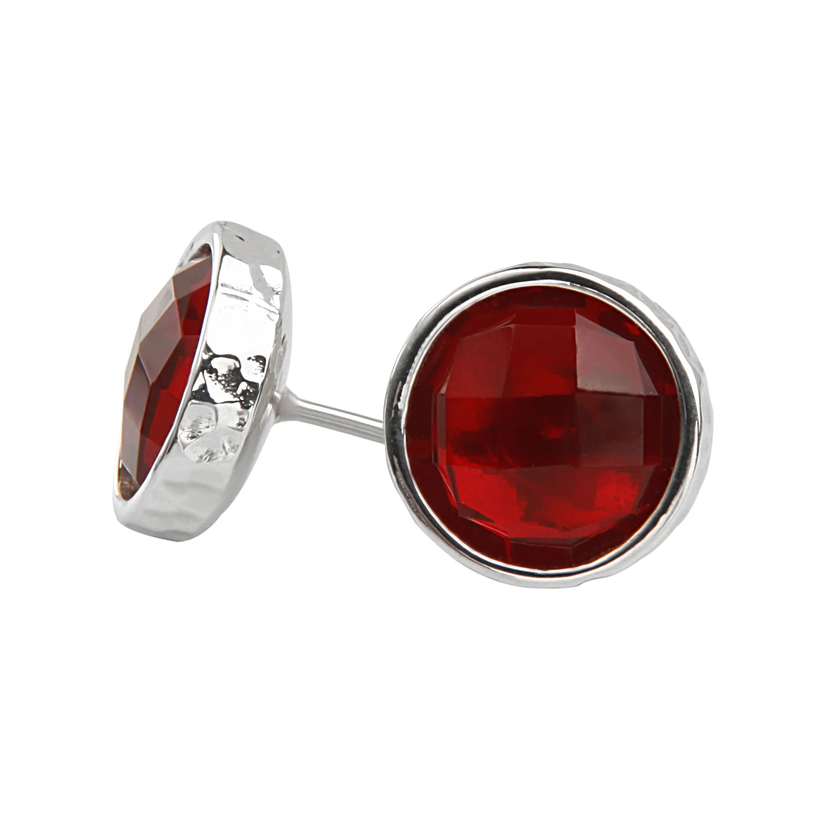 7th Avenue Red Quartz Stud