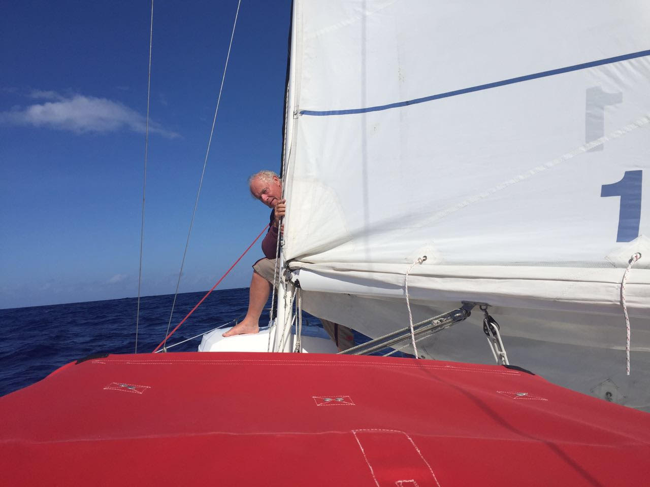 The best first mate, Ric; always peeking around the corner..