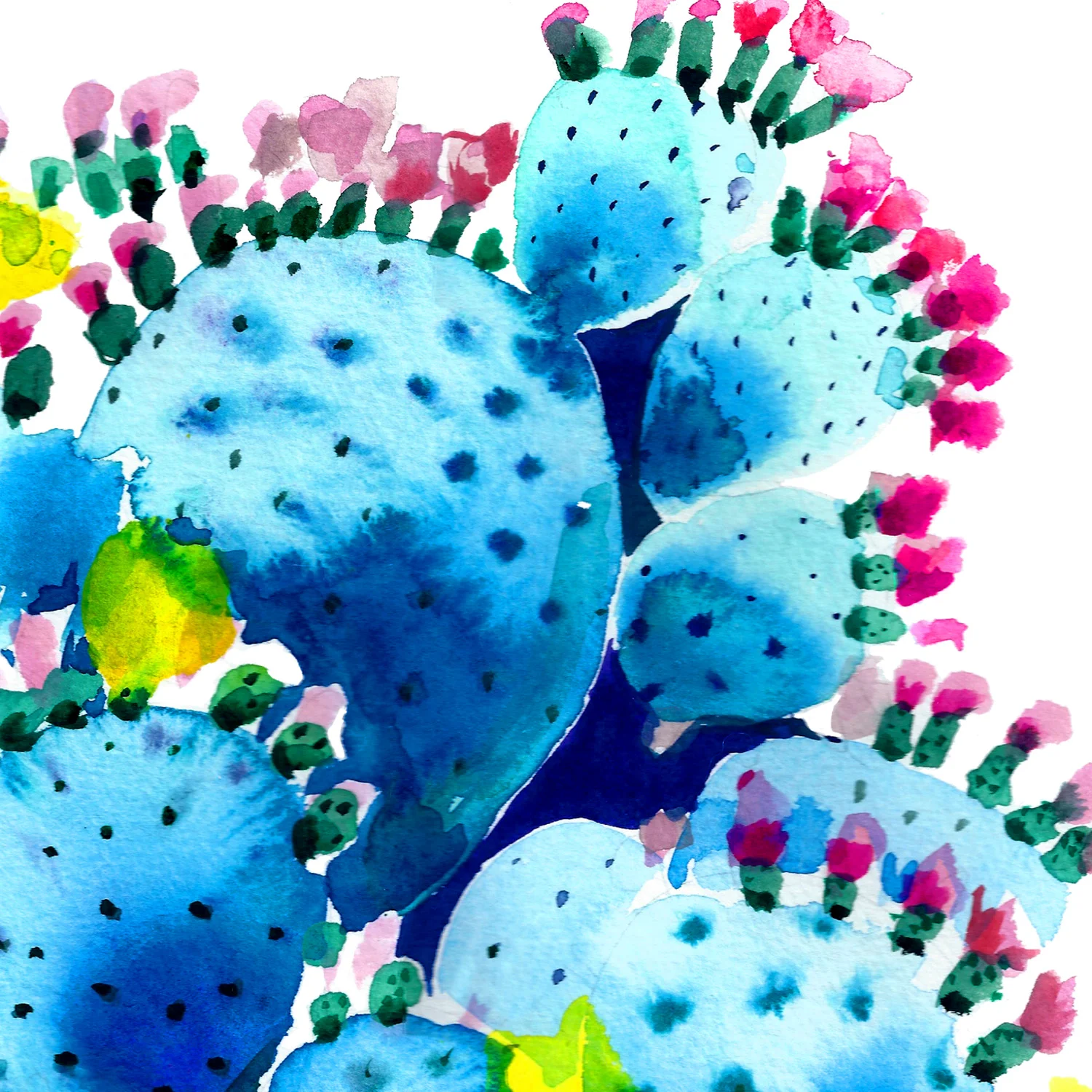 Blue Cactus Print for Sale