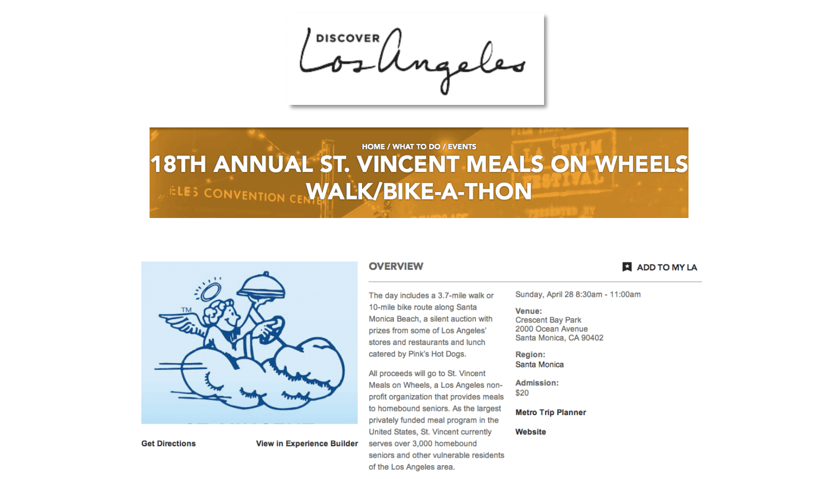   The mission of St. Vincent Meals on Wheels is to prepare and deliver nutritious meals to homebound seniors and other vulnerable residents across Los Angeles.  