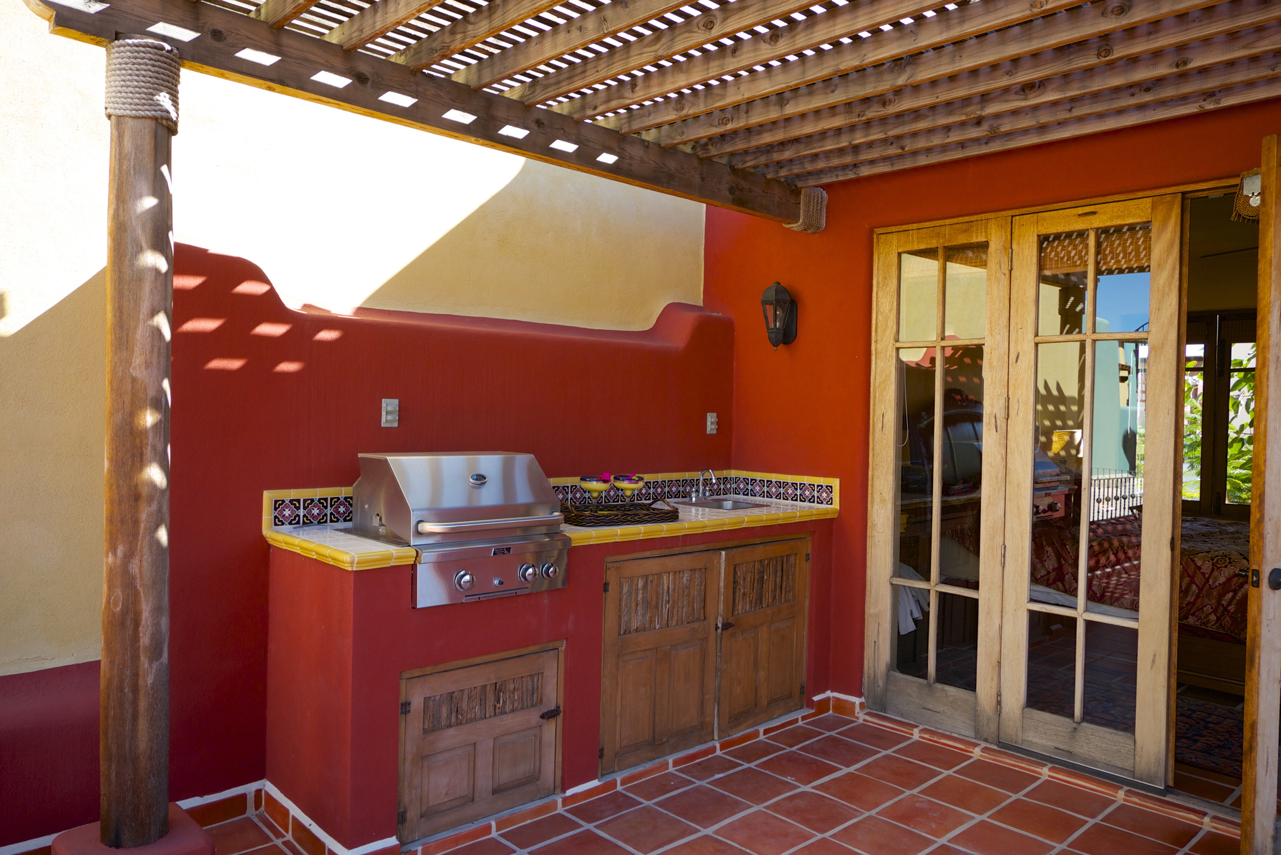 Grill Station, French Doors to Second Floor Master Bedroom