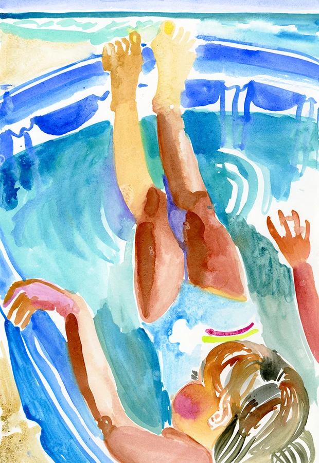 bather watercolor, 2017