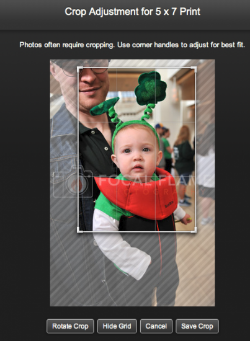 If the default crop isn't suitable, click on "Adjust." On the resulting pane, click and drag the lines at the corners of the image to adjust the crop. Click " Rotate crop " to go from portrait to landscape and back again. Click on "Save crop" when you're satisfied. 