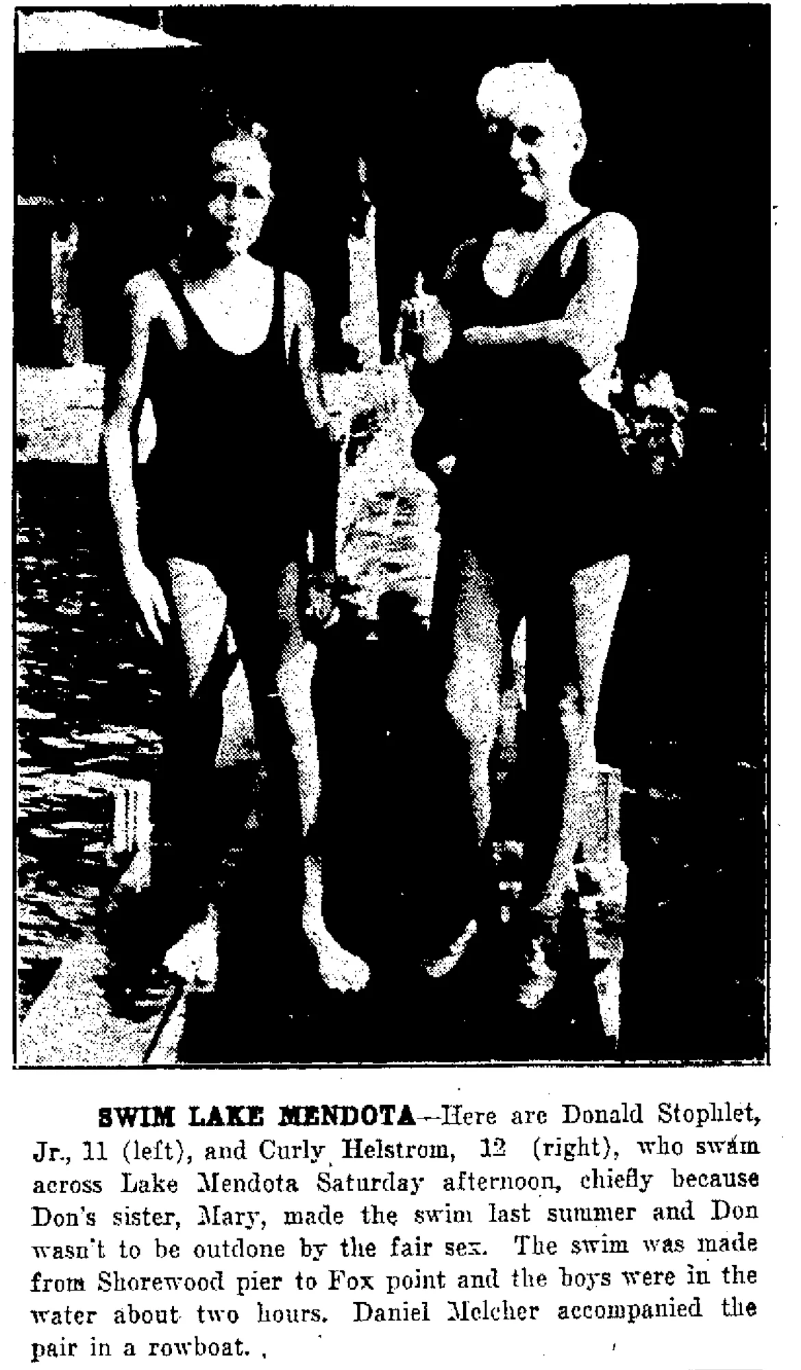 Water Stories A Brief History of Lake Mendota Swim Crossings — Focal