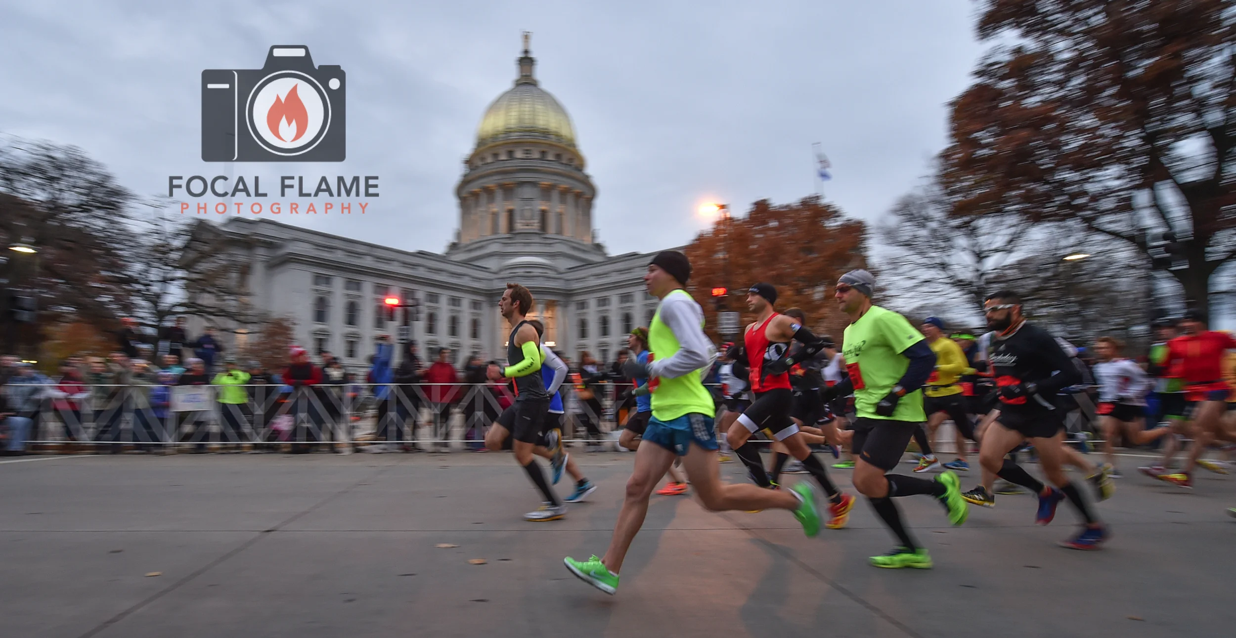 This photo from the 2014 Fall Madison Marathon was used to create the 2015 finisher's medal. © 2014 Focal Flame Photography | Credit: Clint Thayer
