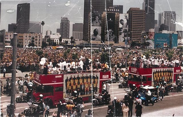 Remembering Kobe 🏀 Here&rsquo;s a snapshot of when our double decker buses were used in the Laker&rsquo;s Championship Parade. It was an honor to carry the team through Los Angeles.