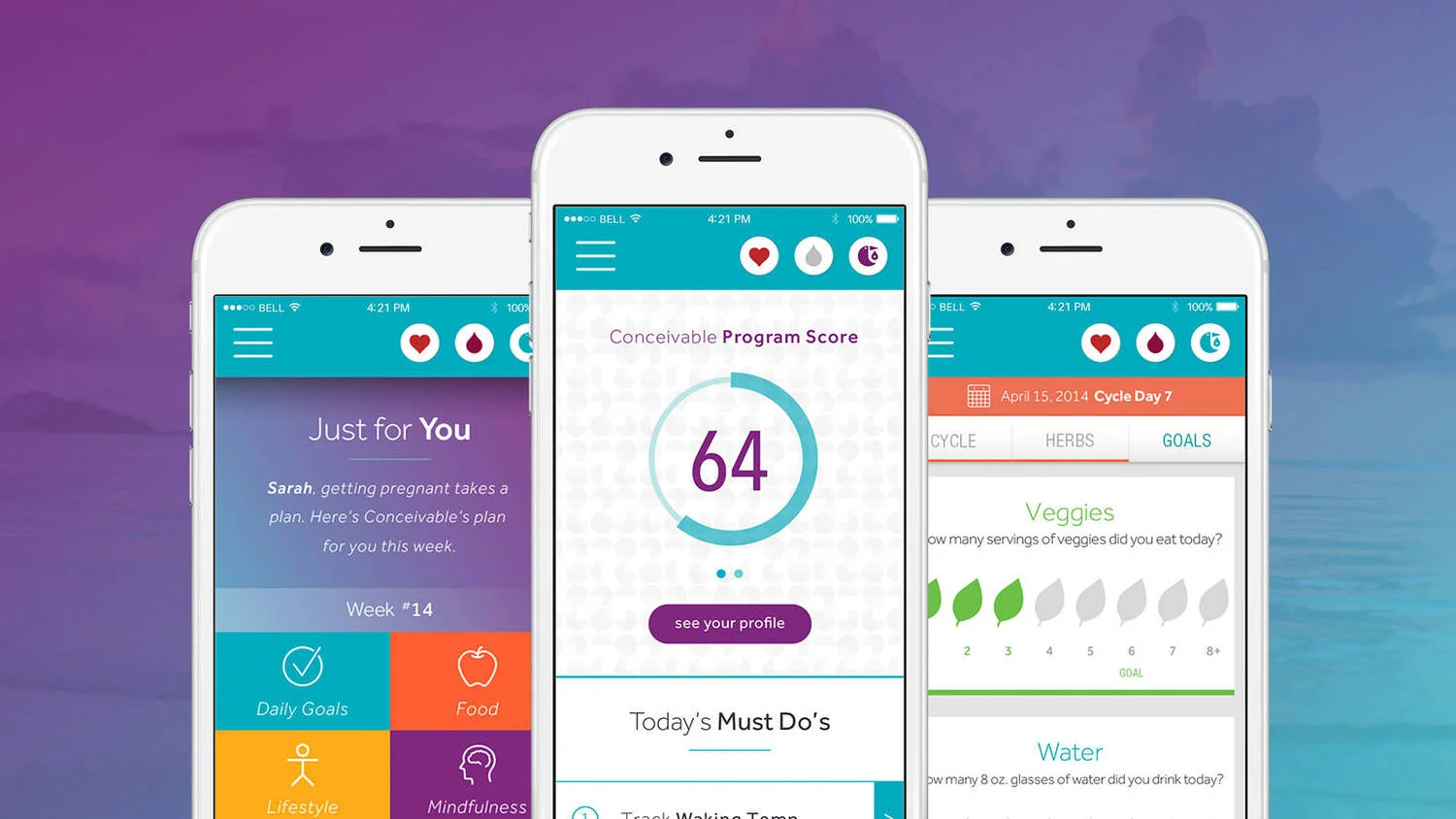 Conceivable's built in fertility assessment starts giving you fertility insights and program recommendations right away