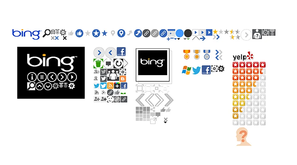 One initiative I directly owned on the Design team was to clean up and improve some of the most common sprites and final assets used on Bing. I took ownership of sprites created for new experiences, and with Management and Development help, I improved efficiency, consistency and streamlined the communication process to a once divided and fragmented process in product builds.