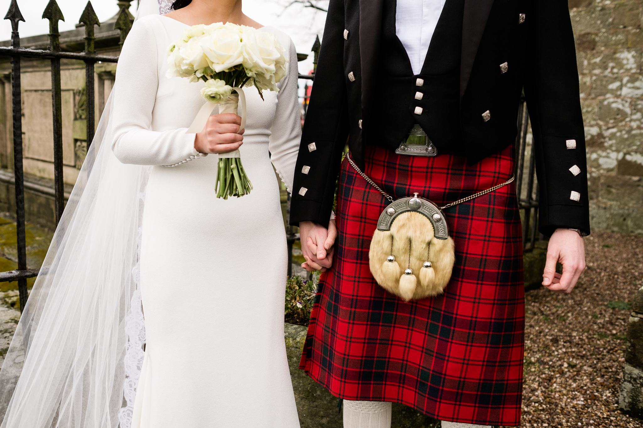 English Winter Wedding Photography at Somerford Hall, Staffordshire Red Bus Double Decker Kilts Bagpiper-34.jpg