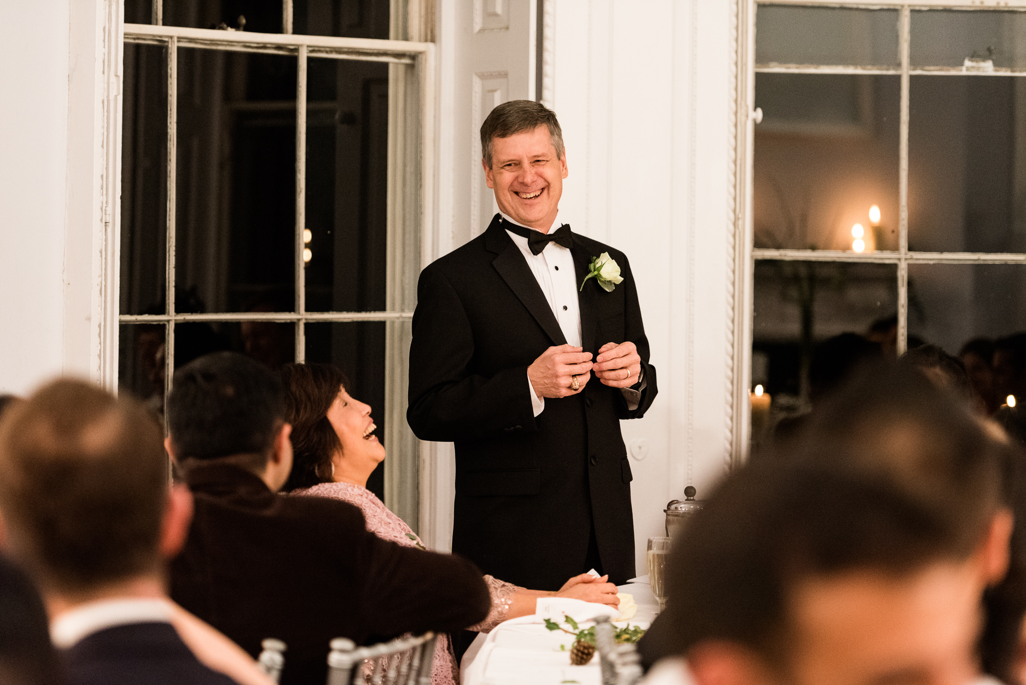 English Winter Wedding Photography at Somerford Hall, Staffordshire Red Bus Double Decker Kilts Bagpiper-58.jpg