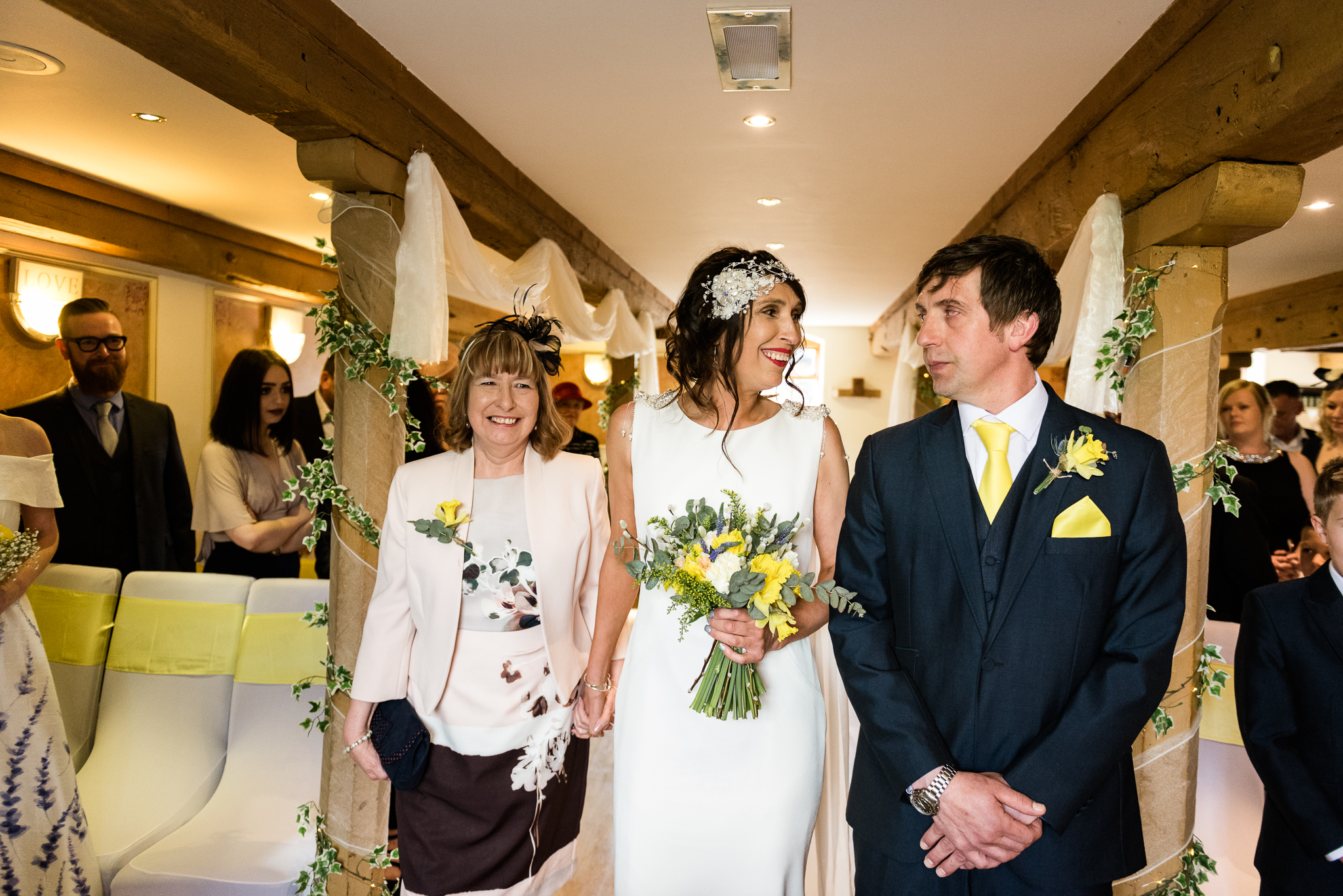 Stylish Sunny Spring Wedding at The Mill, Stone, Staffordshire Yellow Daffodills - Jenny Harper-25.jpg