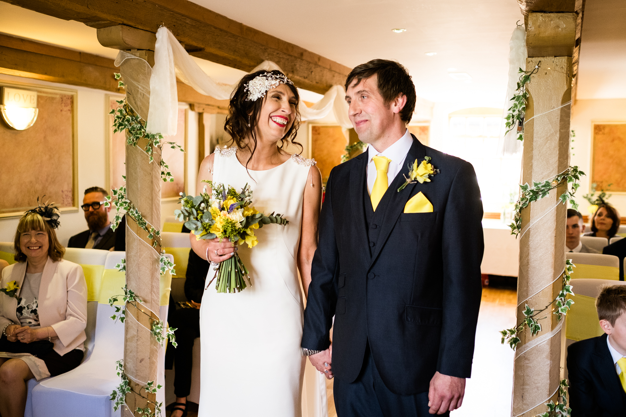 Stylish Sunny Spring Wedding at The Mill, Stone, Staffordshire Yellow Daffodills - Jenny Harper-27.jpg