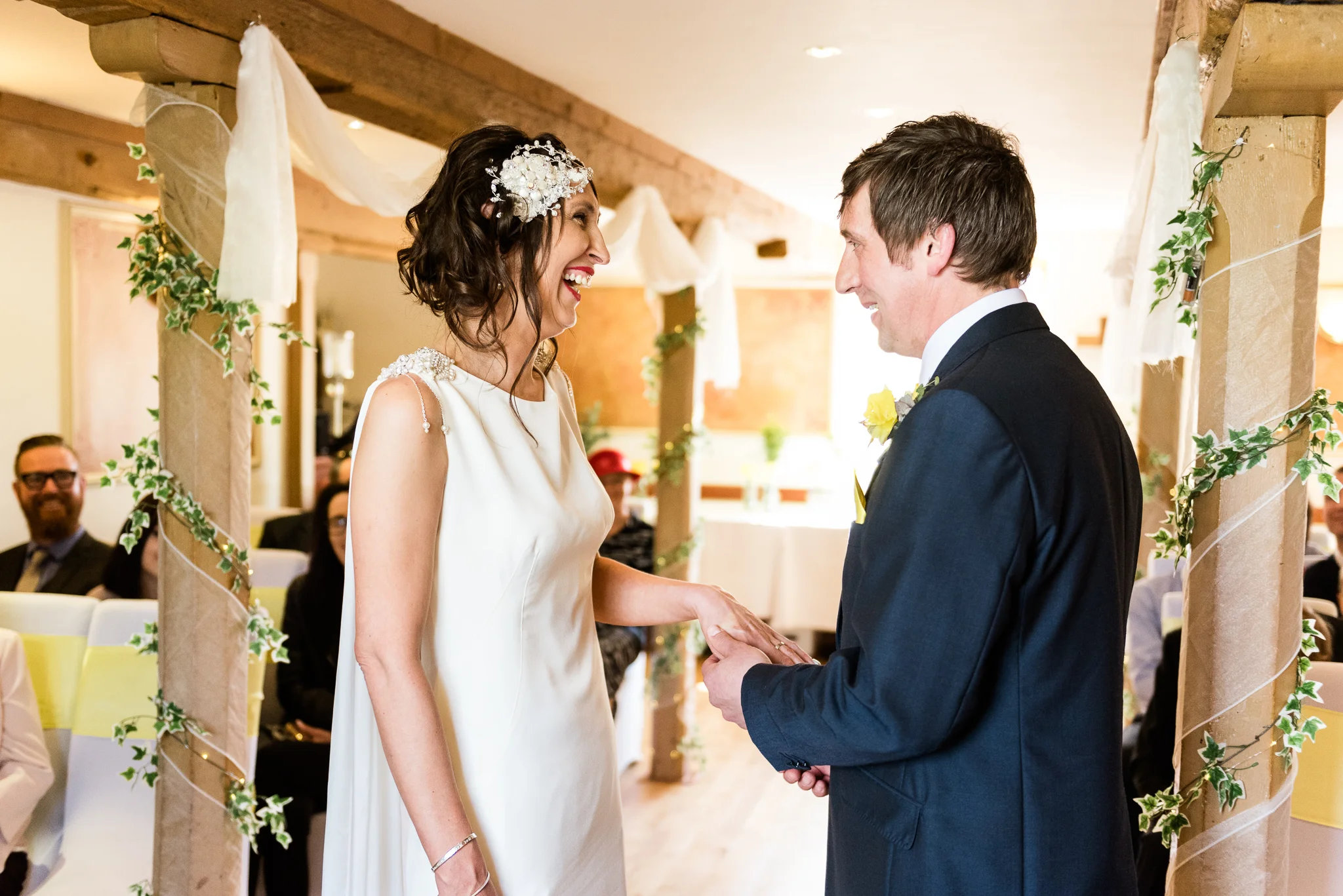 Stylish Sunny Spring Wedding at The Mill, Stone, Staffordshire Yellow Daffodills - Jenny Harper-28.jpg