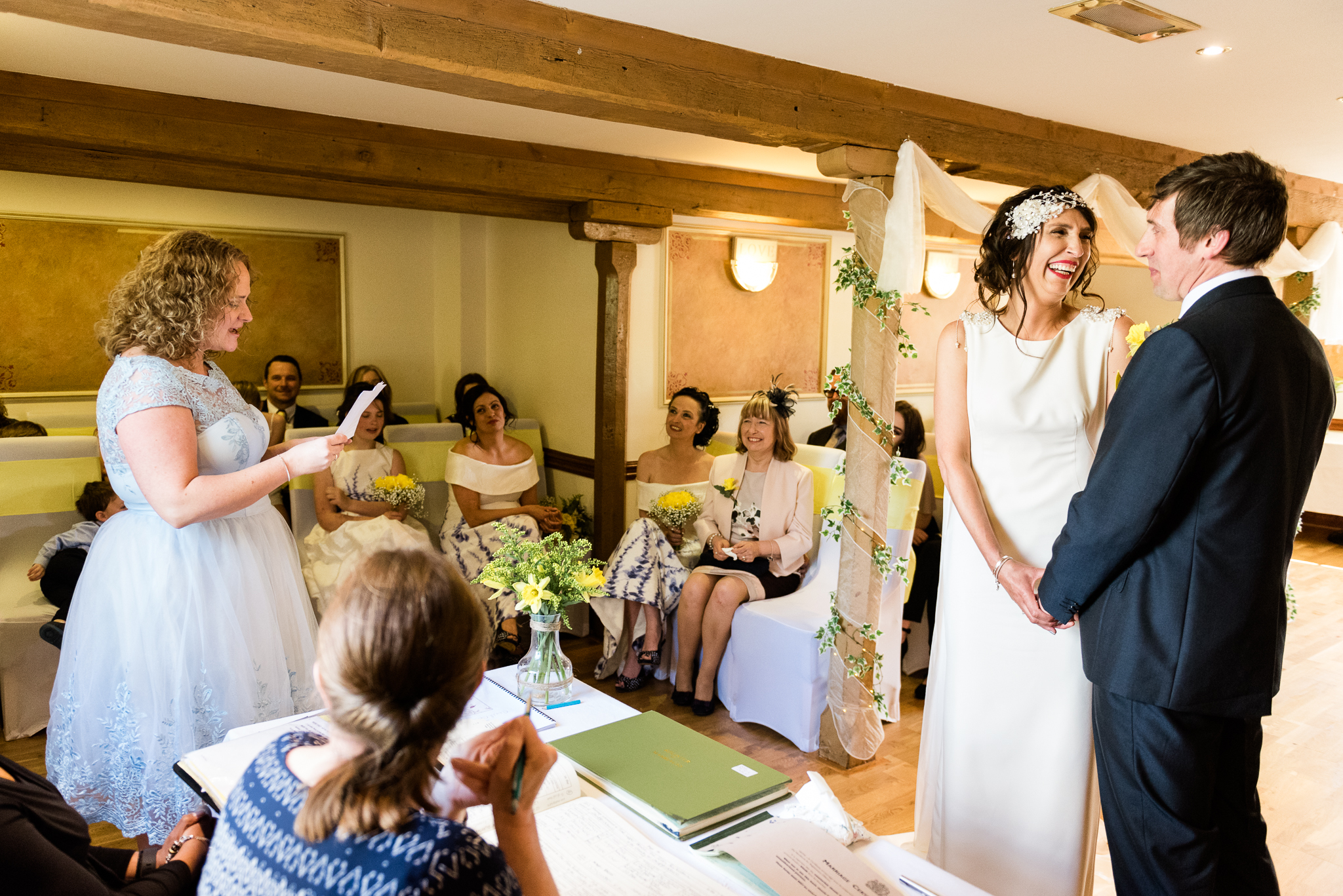 Stylish Sunny Spring Wedding at The Mill, Stone, Staffordshire Yellow Daffodills - Jenny Harper-29.jpg