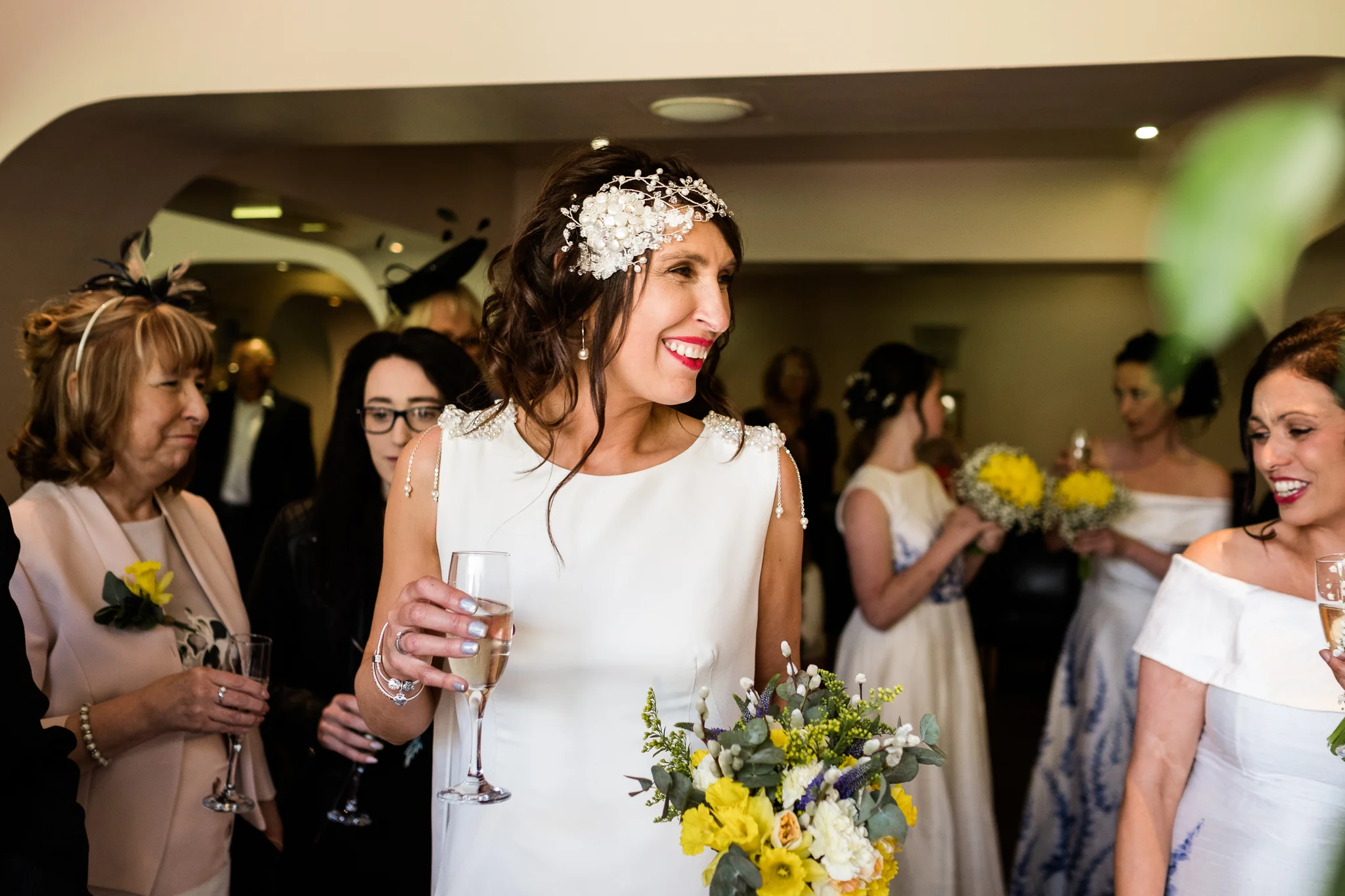 Stylish Sunny Spring Wedding at The Mill, Stone, Staffordshire Yellow Daffodills - Jenny Harper-32.jpg