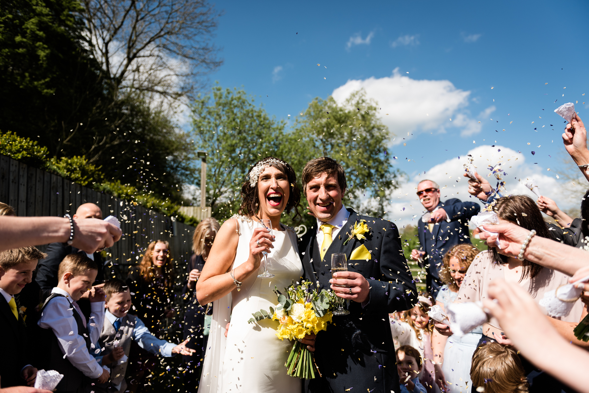 Stylish Sunny Spring Wedding at The Mill, Stone, Staffordshire Yellow Daffodills - Jenny Harper-33.jpg