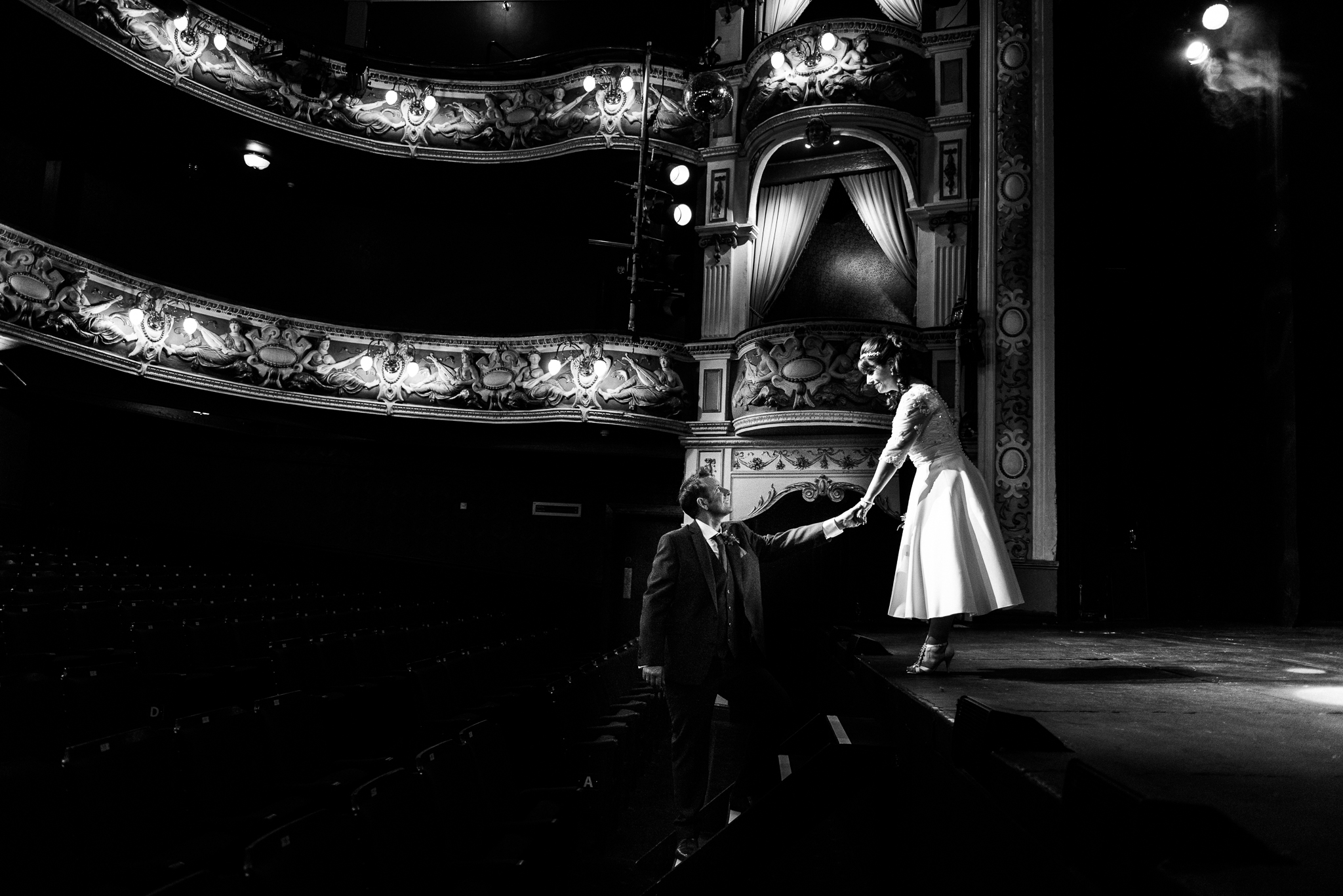 Cheshire Wedding Photography at Crewe Lyceum Theatre Stage Wedding Art Deco 20s - Jenny Harper-29.jpg
