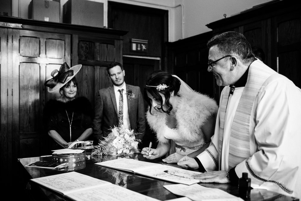 Staffordshire Winter Christmas Wedding at Holy Trinity Church and Keele Hall - Documentary Photography by Jenny Harper-24.jpg