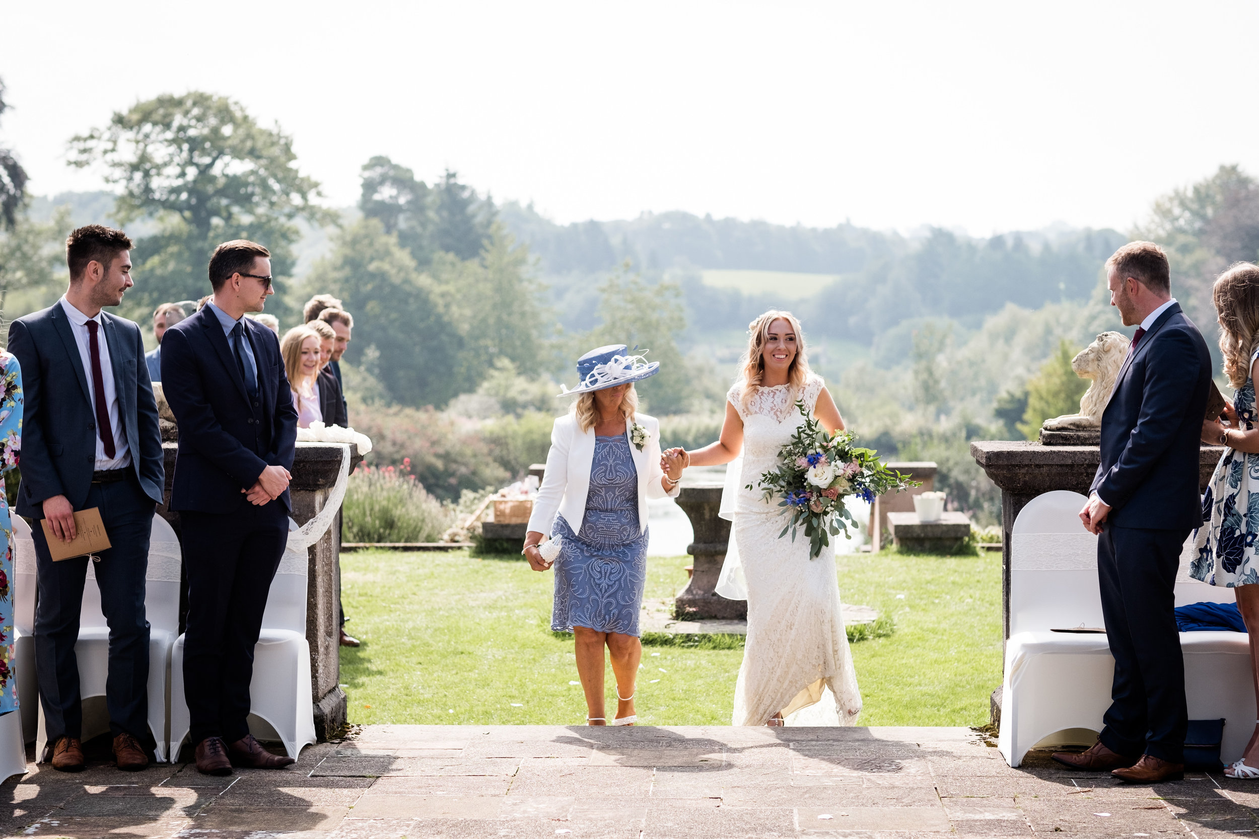 Summer Documentary Wedding Photography at Consall Hall Gardens Outdoor Ceremony Cockapoo dog - Jenny Harper-18.jpg