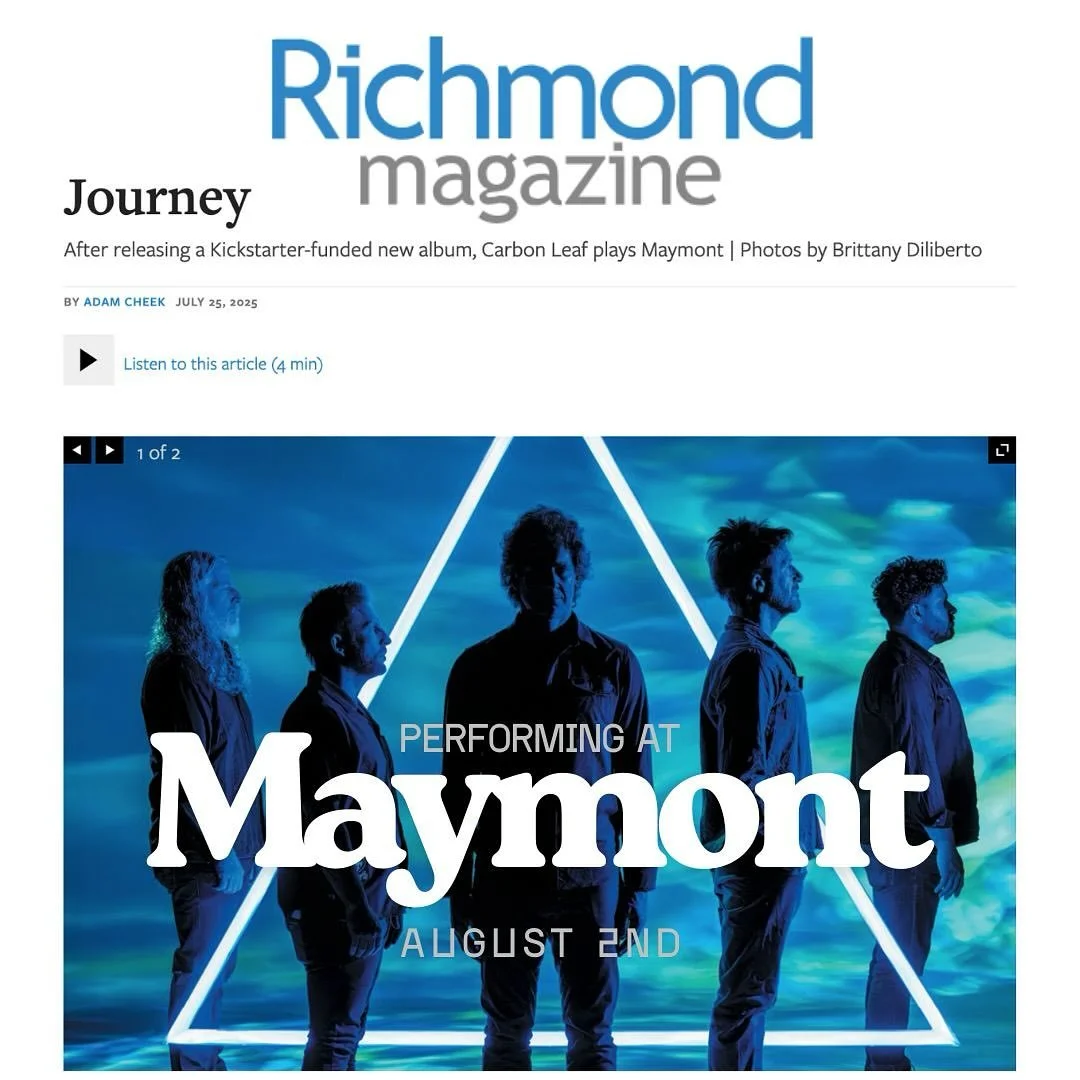 Carbon Leaf has a huge hometown #RVA show coming up on August 2nd out at @musicatmaymont. We&rsquo;re thankful to @adamcheek3 and the entire @richmondmag team for featuring the band in this month&rsquo;s issue. Link to the feature in our bio. 

What 