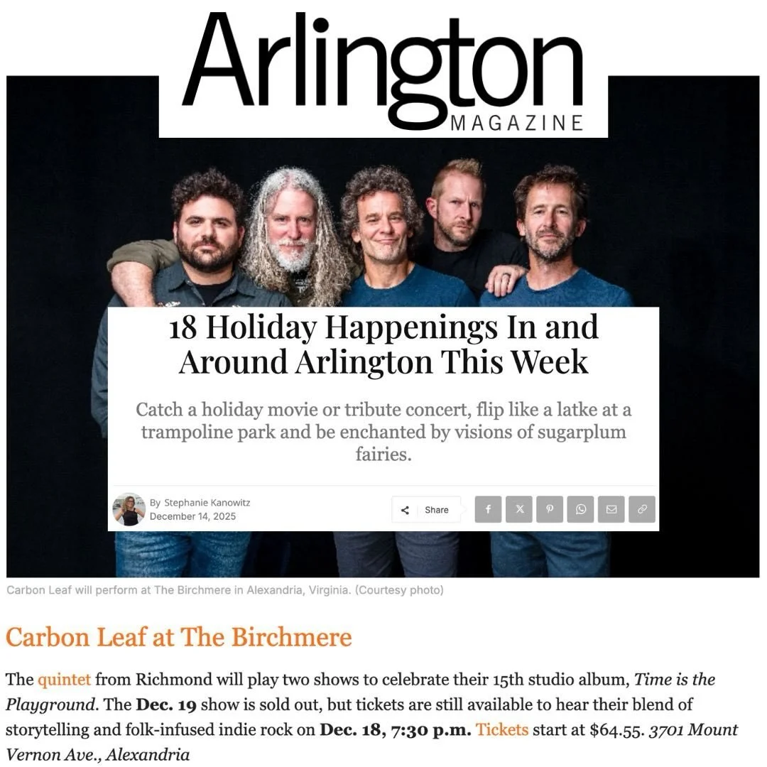 Don&rsquo;t miss @carbonleaf&rsquo;s annual #holiday shows out at @thebirchmere this week! Tix still available for Thurs, 12/18. Special thanks to @stephaniekanowitz &amp; @arlingtonmagazine for this highlight 🙌🏻🎄

📸Brittany Diliberto