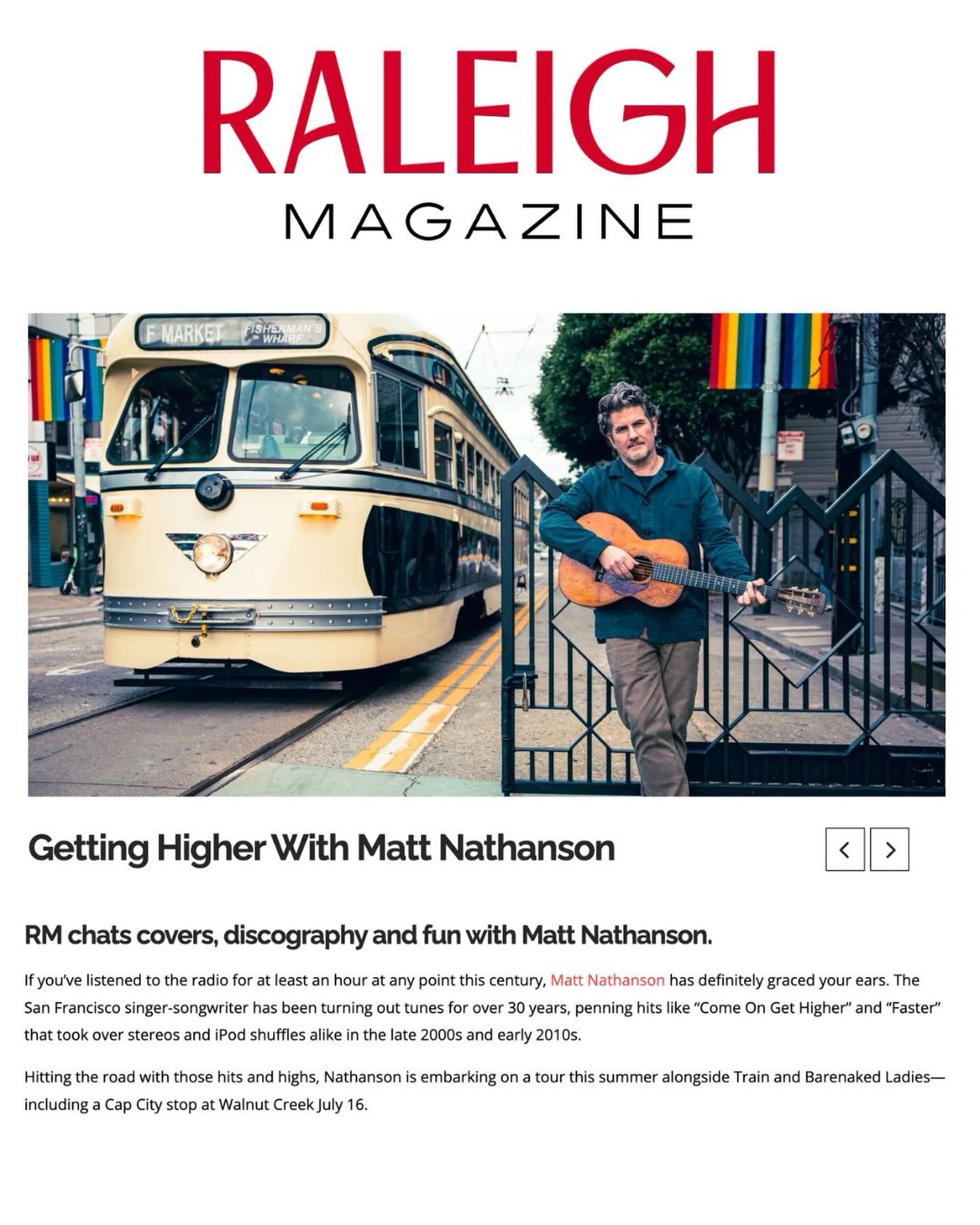 @mattnathanson&rsquo;s summer tour with @train &amp; @barenakedladiesmusic kicks off this month! Huge thanks to  @heidi.laurel at @raleighmagazine for speaking with Matt ahead of the July 16 @coastalcreditunionmusicpark performance.