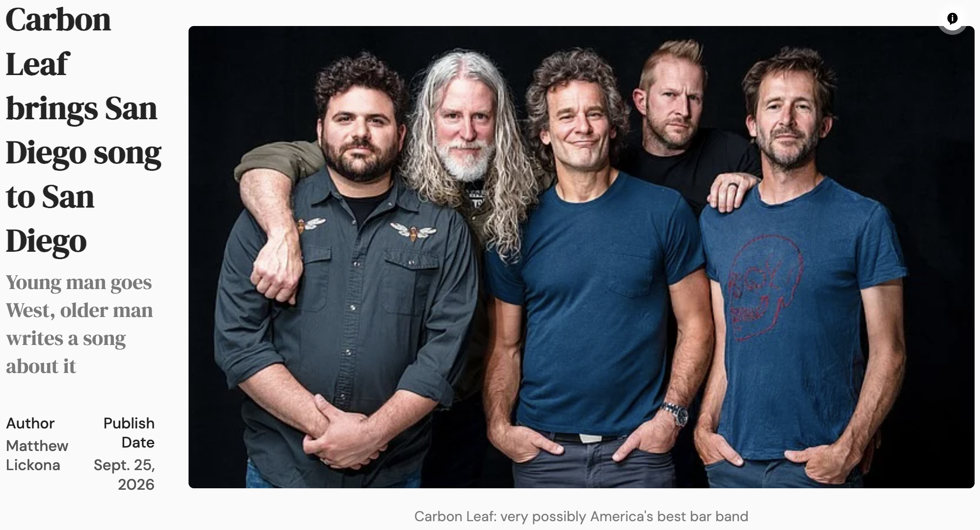 San Diego Reader: Carbon Leaf