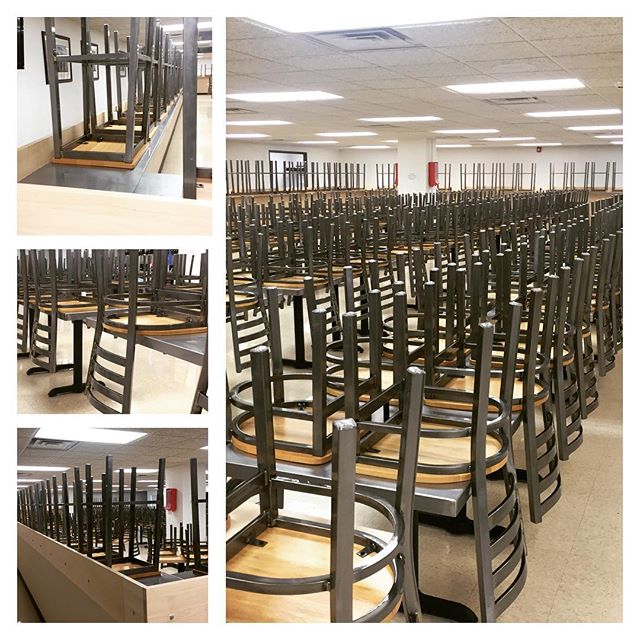 Seating for 220 designed and built by Forte for a high-traffic environment.  Client needed to increase former feeding capacity of 134.  The solution Included a ninety foot 3-sided bar, solid maple tables and stainless steel galore.  Special thanks to
