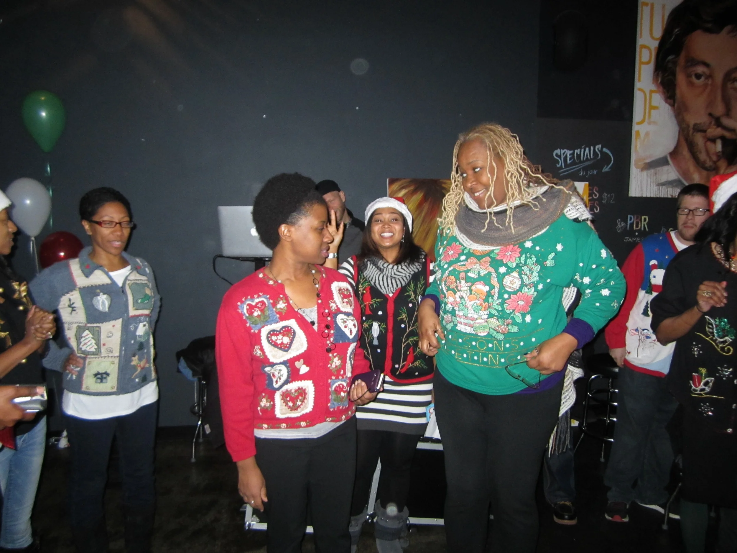 Our female finalists for ugliest sweater face off!