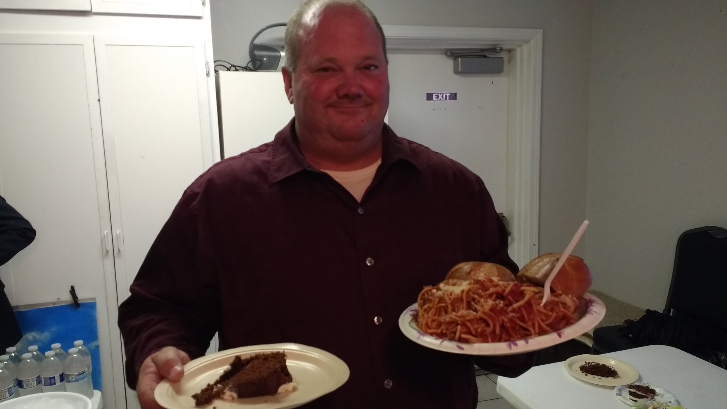 Bro. David filling his plate up. You go David!